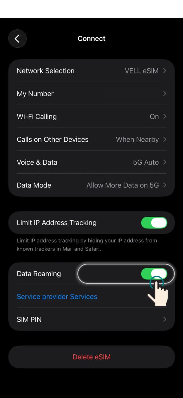 Mobile › VELL eSIM › Data Roaming